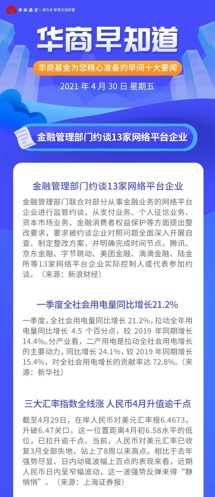 华商早知道 |  金融管理部门约谈13家网络平台企业