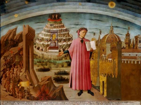 多梅尼克∙迪∙米凯利诺，《但丁像》，现藏圣母百花大教堂壁画，1465年