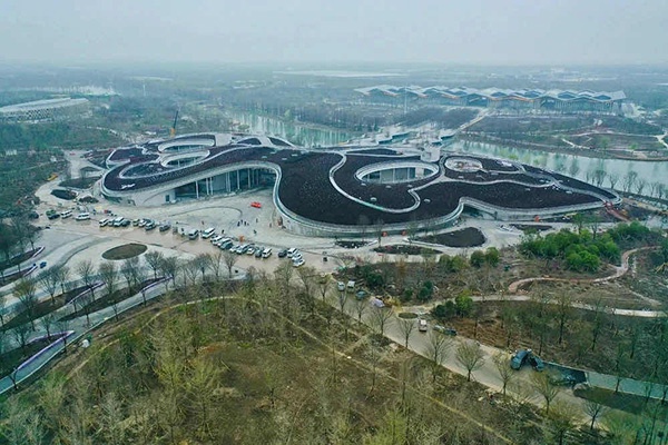 为花博会夜场活动做准备复兴馆花栖堂突然亮了