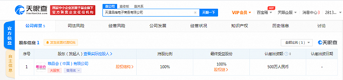 唯品会在天津成立电子商务新公司，注册资本500万元