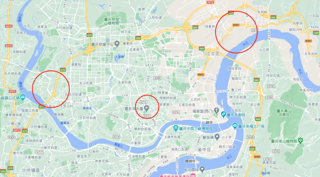 4宗位于石马河-玉带山板块,2宗位于观音桥商圈,1宗位于寸滩