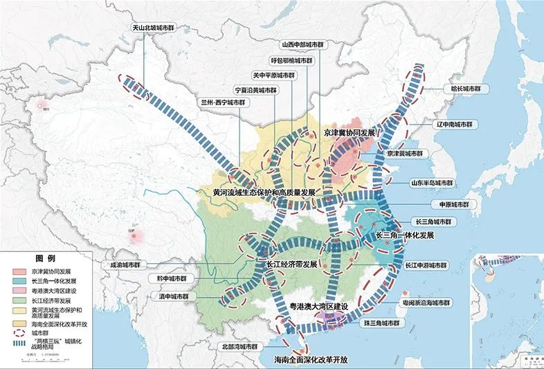 城镇化空间格局示意图 图片来源:国家“十四五”规划纲要