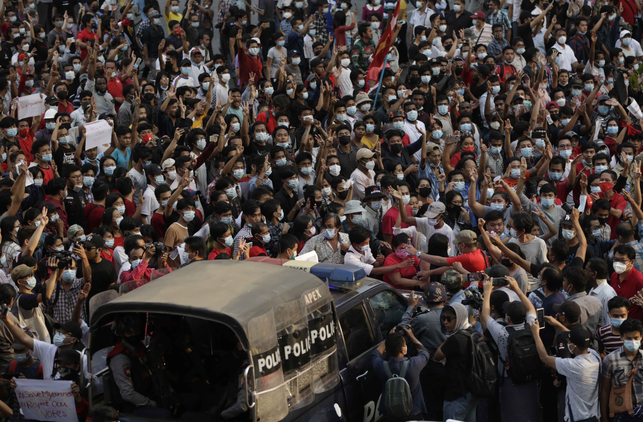 缅甸民众抗议.澎湃影像 资料图