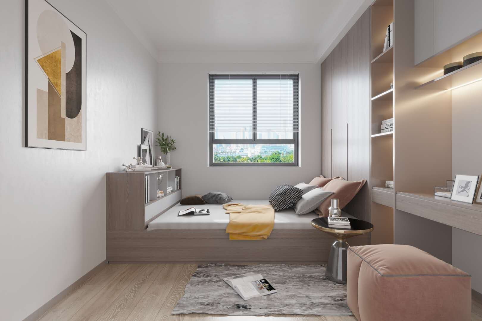 次卧-现代简约风格装修效果图