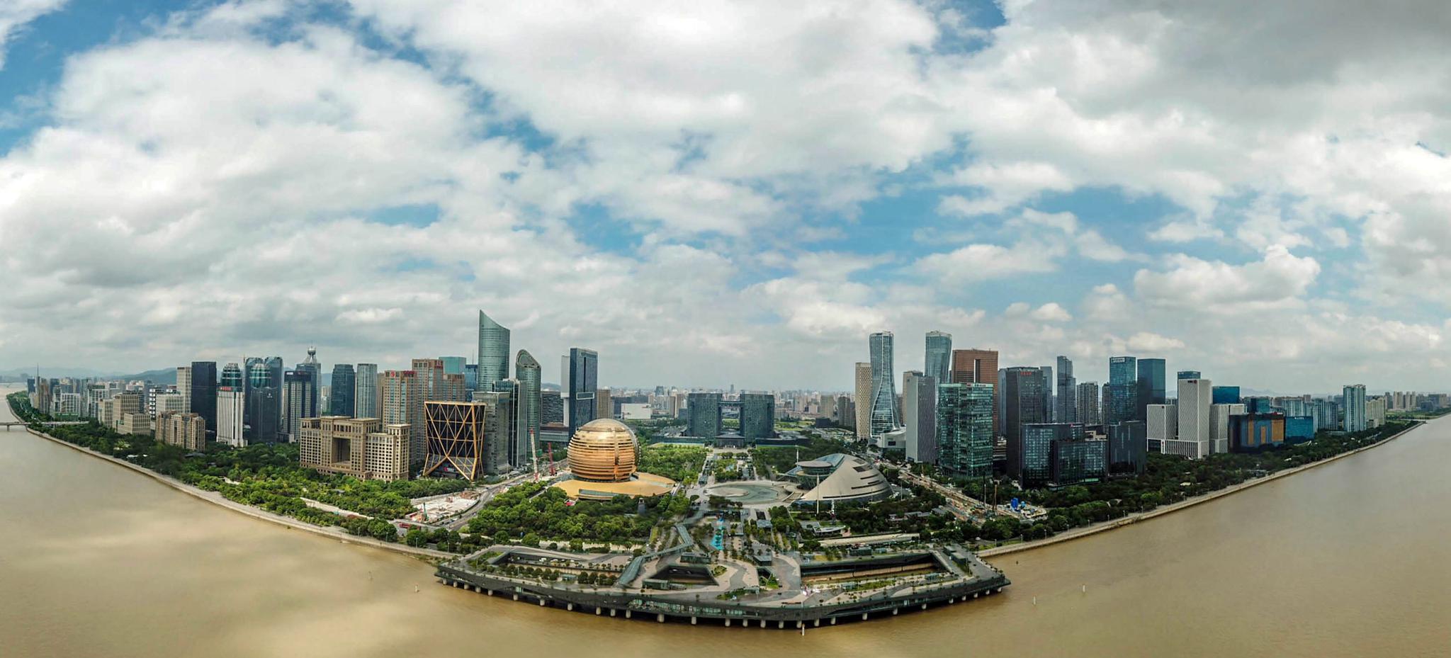 杭州钱江新城.鸟瞰杭州钱江两岸.鸟瞰杭州钱江两岸.鸟瞰杭州钱江两岸.