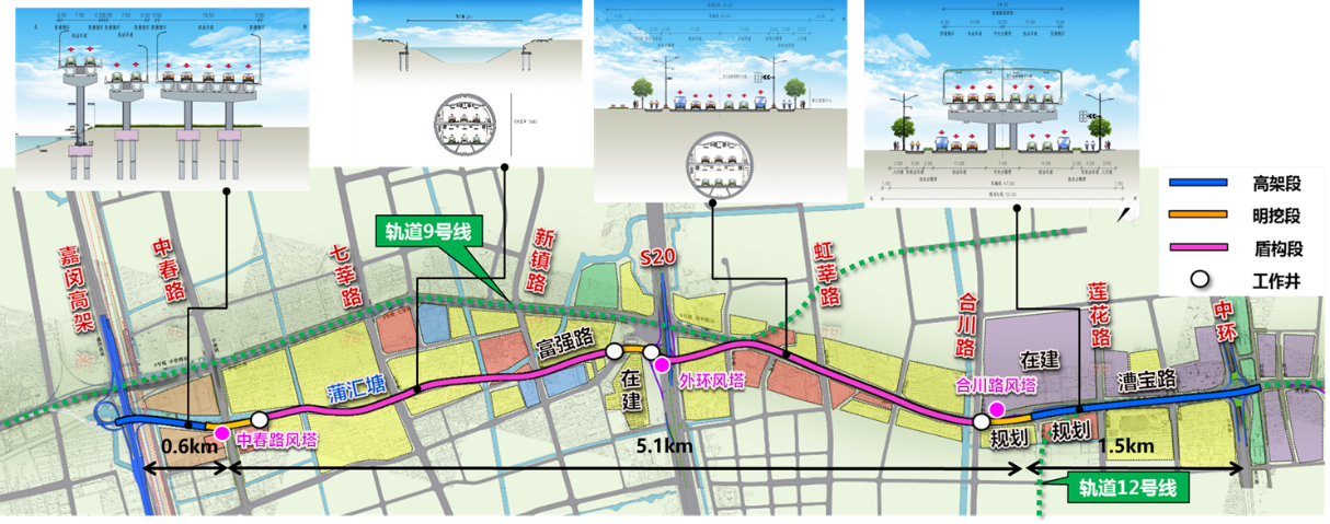 漕宝路快速路新建工程总体概况图