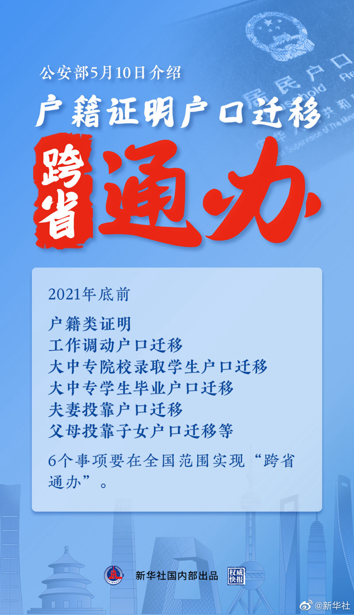 权威快报｜“跨省通办”来了！年底前6项户籍类政务服务家门口能办