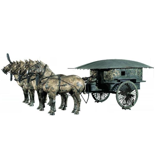 之冠"的秦陵铜车马,以其巨大的青铜造型创造了古代冶金铸造史的奇迹