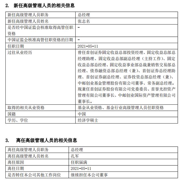 规模与业绩齐衰 中邮基金总经理孔军落寞离任