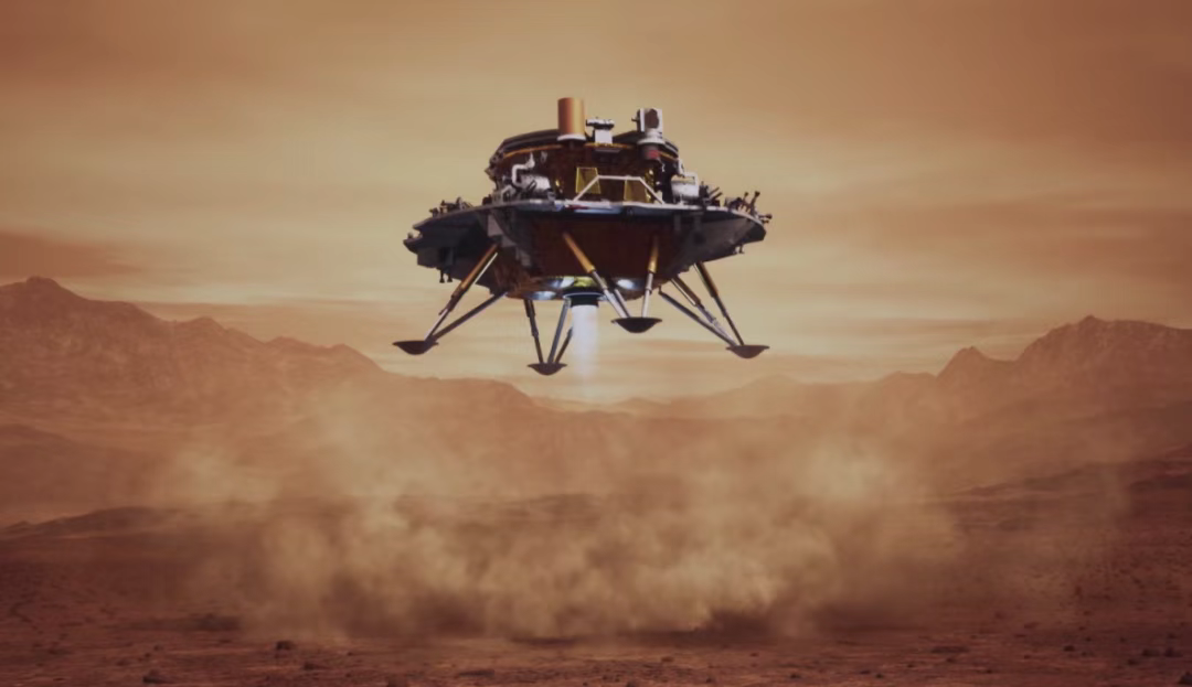 着陆巡视器下降接近火星表面
