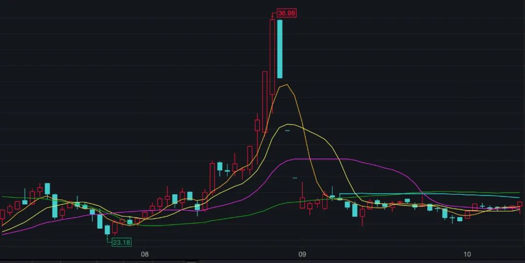 中源家居2020年8月26日一度涨至36.9元/股 来源：Wind