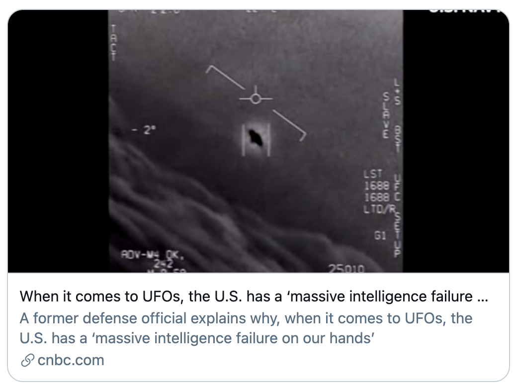 ǰ������������Ա˵��̸��UFO���������١��޴���鱨ȱ������/CNBC������ͼ