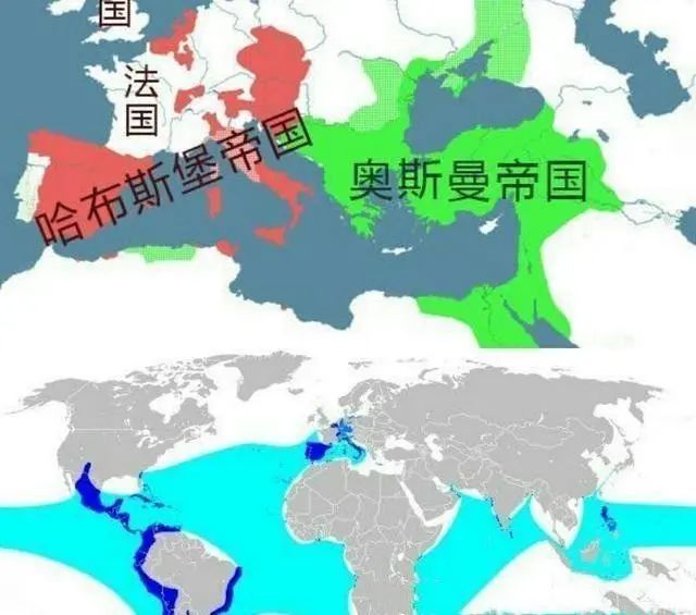 更要命的是,哈布斯堡王朝此时还联合统治了新兴的日不落帝国西班牙