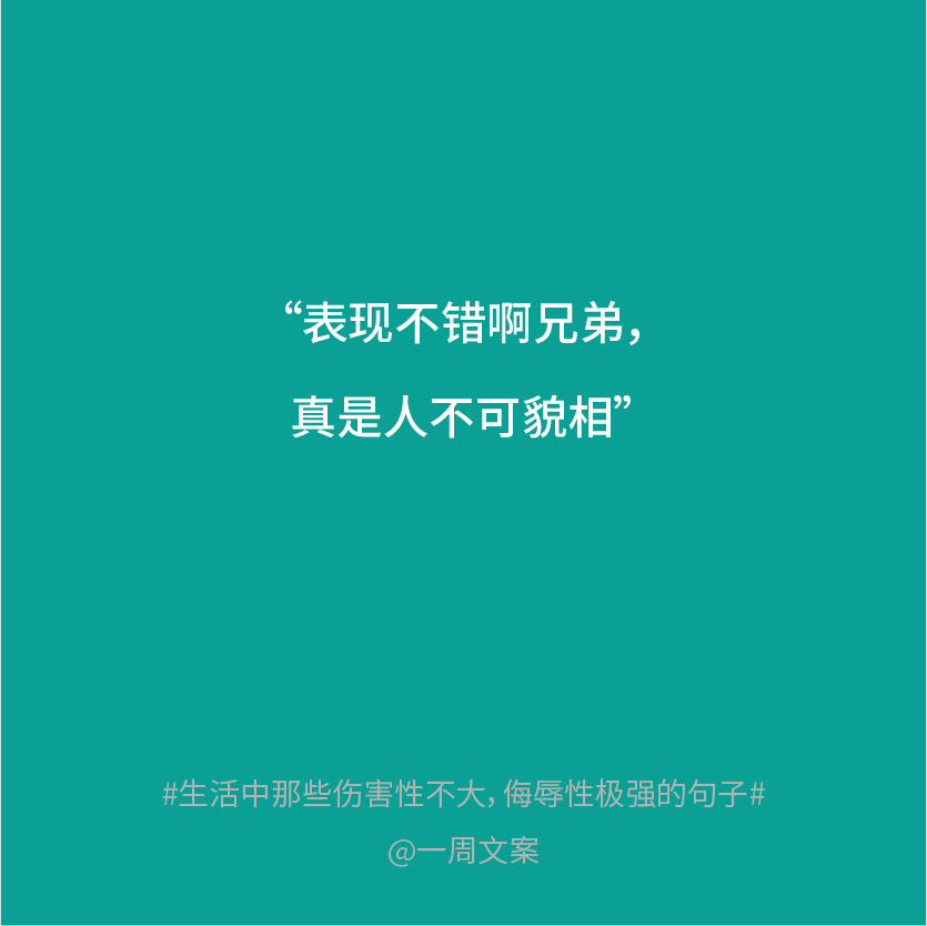 生活中那些伤害性不大侮辱性极强的句子