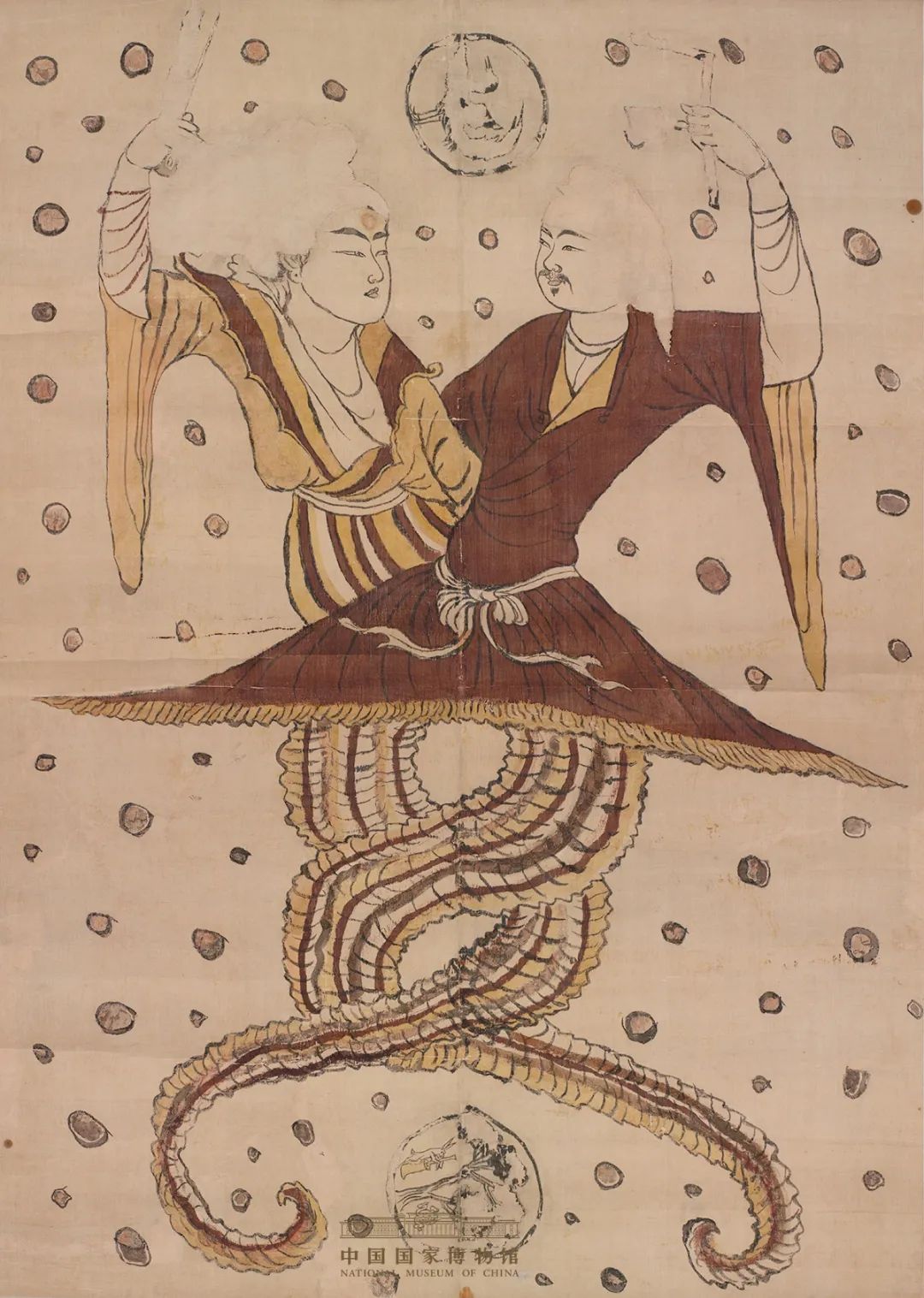 唐·唐人伏羲女娲像立幅&nbsp;中国国家博物馆藏