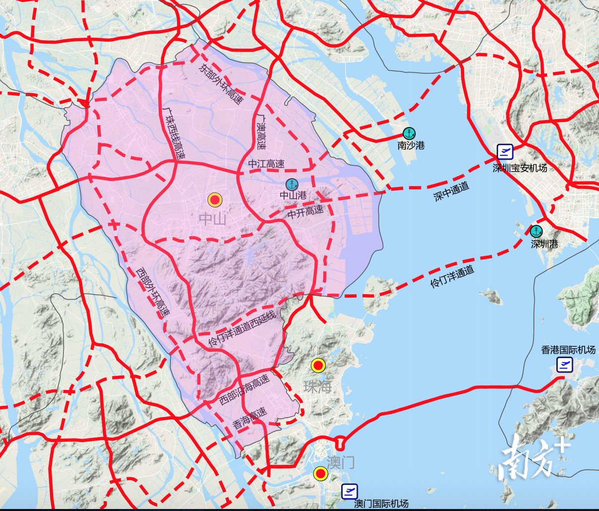 9条轨道交通中山最新综合交通规划公示