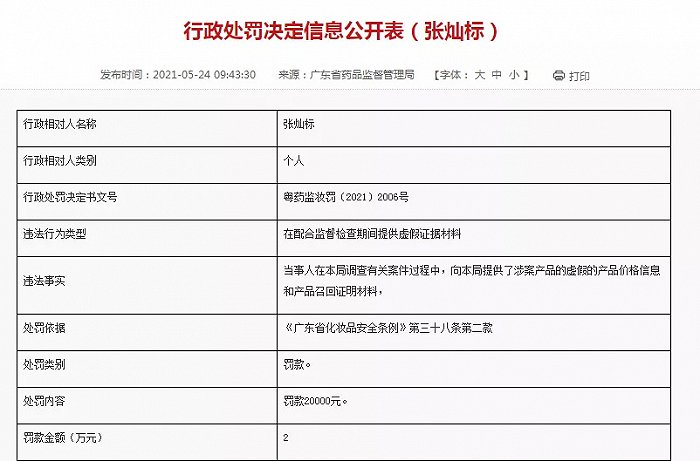 全国首例，化妆品企业质量负责人被罚