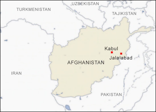 阿富汗周边国家地图，图自美媒