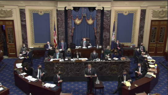 资料图:美国国会参议院议场.