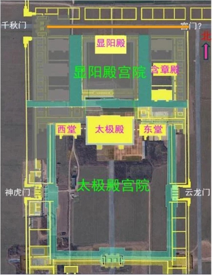 北魏洛阳城宫城复原示意