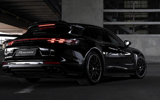 配双边共四出排气,搭熏黑套件,新款保时捷panamera gts海外亮相