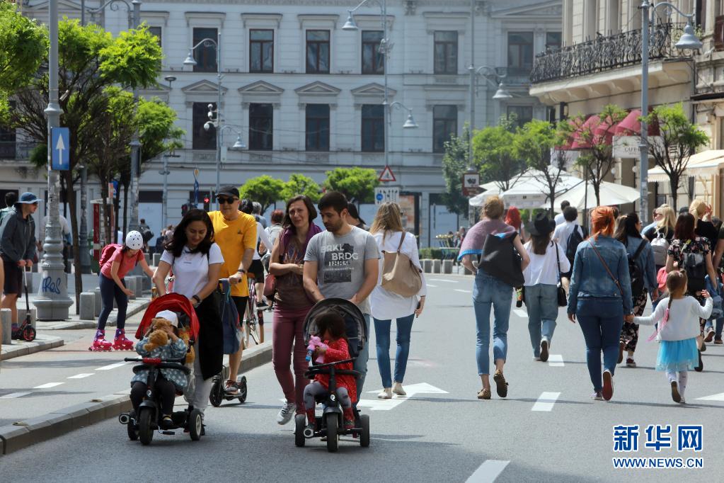 疫情下的罗马尼亚首都市中心步行区