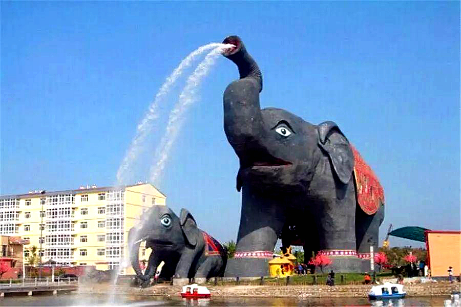 静海西双塘大象事件图片