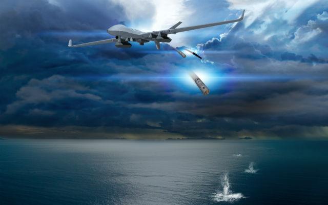 MQ-9B大型模块化多用途无人机的海军型可执行反潜任务。