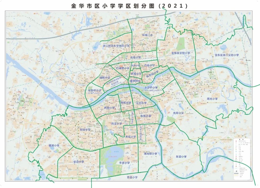 金华市区小学和中学学区划分图具体的政策问答大家可以点击这里了解.