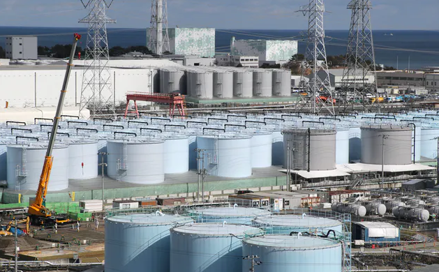 日本福岛核电站核污水储藏罐资料图