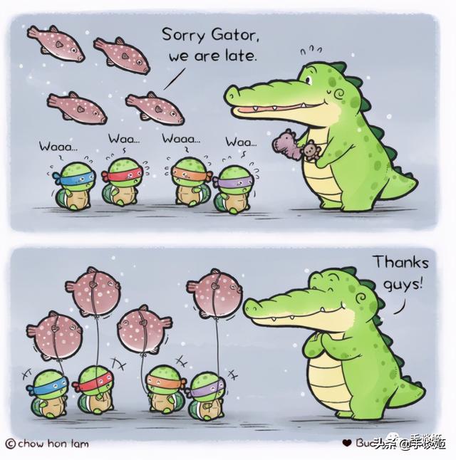 太可爱了吧这位漫画家居然用一只鳄鱼治愈人心
