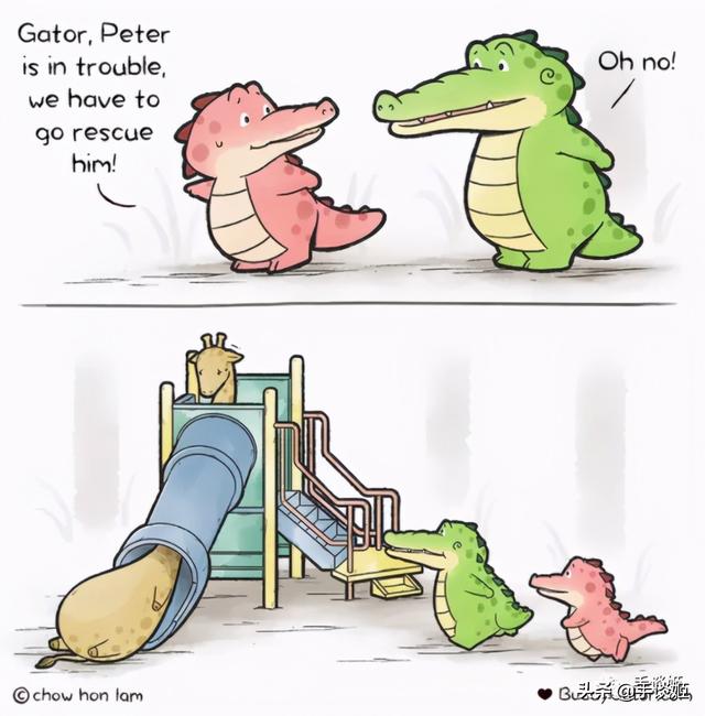 太可爱了吧这位漫画家居然用一只鳄鱼治愈人心