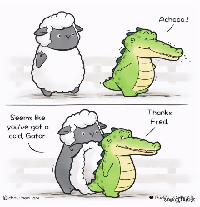太可爱了吧这位漫画家居然用一只鳄鱼治愈人心