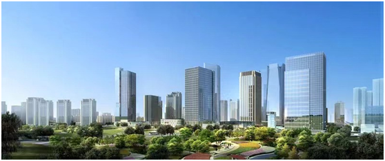 从中央公园看两江国际商务中心（透视效果图） 图：渝北发布
