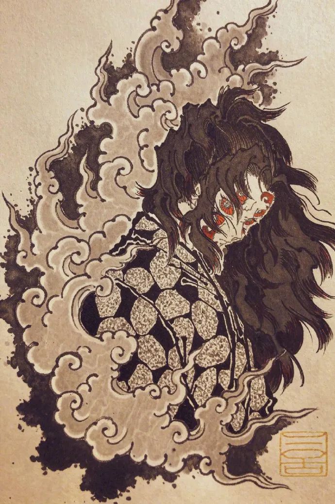 浮世绘风鬼灭之刃插画！题材契合度百分百！|鬼灭之刃_新浪新闻