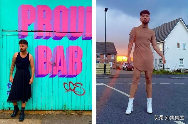 男人穿裙子是怎样一种感觉?大胆的英国男子以裙装出现在街头