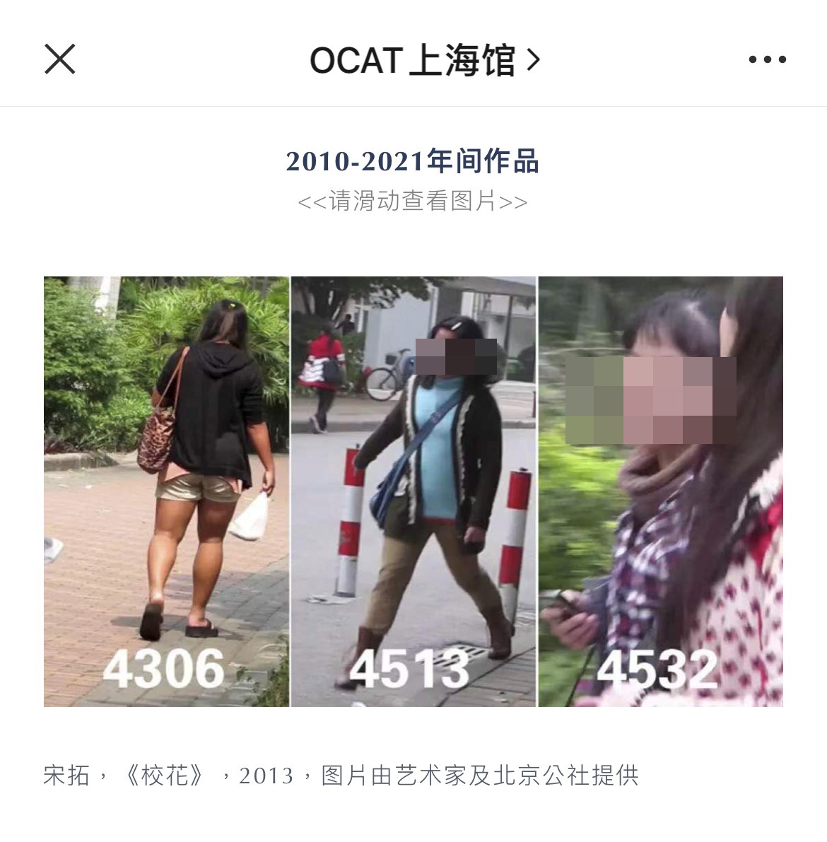 宋拓展出作品《校花》。OCAT上海馆微信公众号图