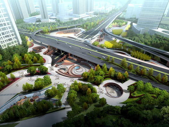 建成后的弹子石群慧公园(效果图).南滨路建设发展中心供图