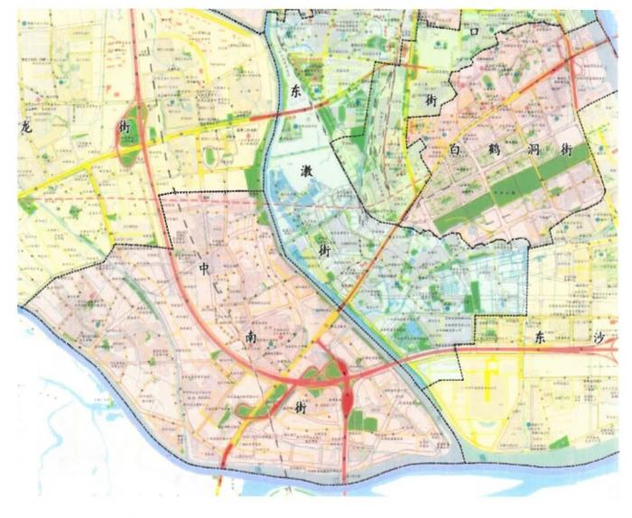 白鹤洞街、中南街区域范围图，官方截图