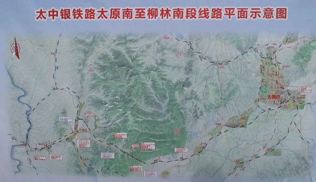 太中银铁路太原南至柳林南段线路平面示意图太中银铁路设计时速160