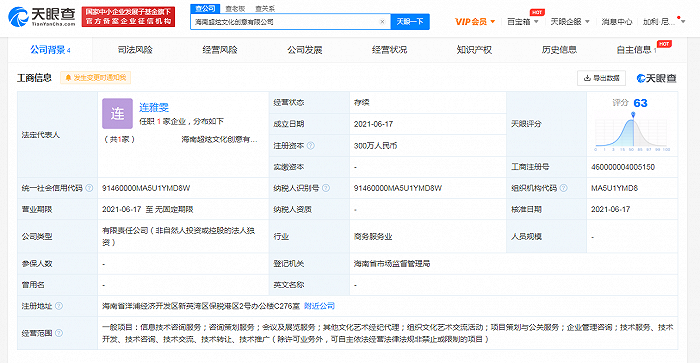 华策影视在海南成立新公司，经营范围含其他文化艺术经纪代理