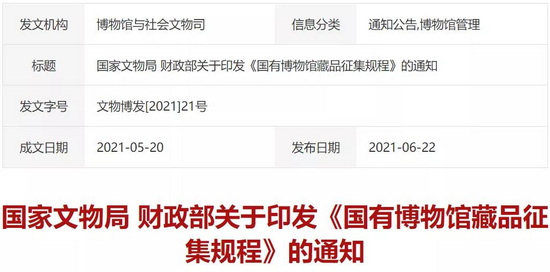 重磅!国家文物局 财政部印发《国有博物馆藏品征集规程》