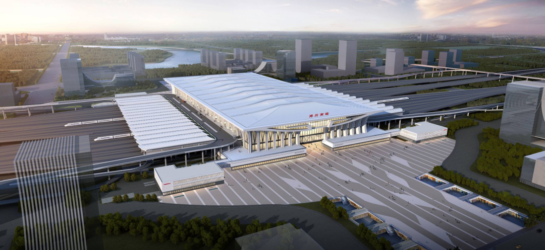 郑州南站鸟瞰效果图日前新建郑州南站站房装修样板区域正式建成并通过