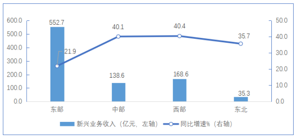 图10 2021年1-5月分地区新兴业务发展情况