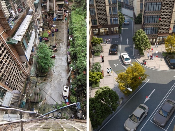 兴隆片区改造前后对比图.