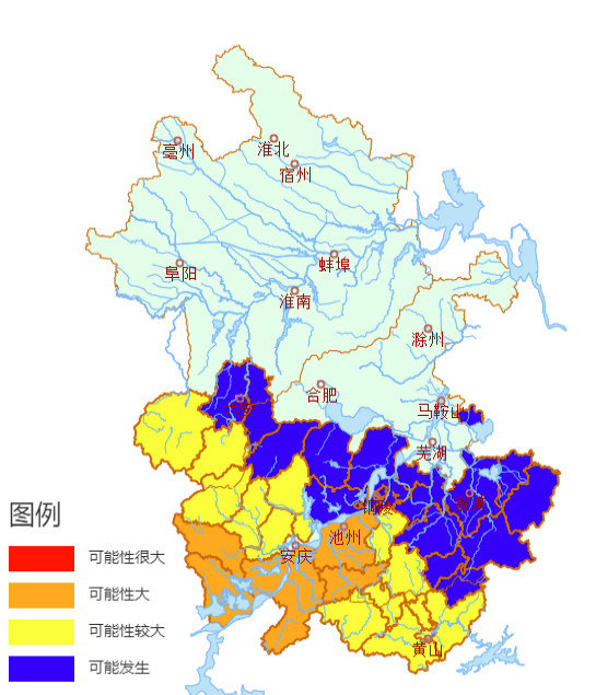 安徽省水利厅、安徽省气象局联合发布山洪灾害气象预警