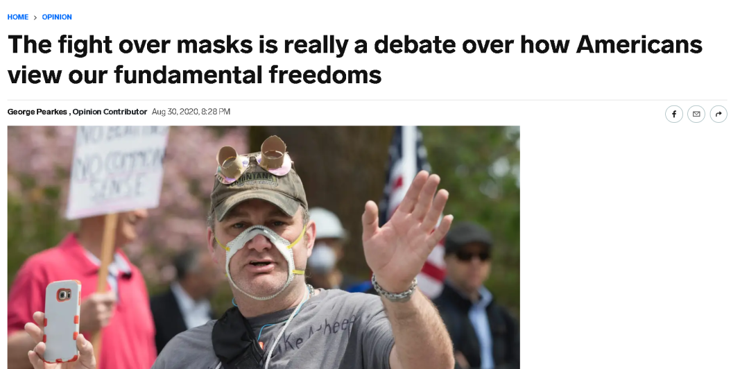 （不少美国人就认为戴口罩侵犯了他们的“自由”）