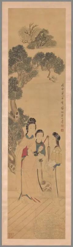 黄山寿，《秋桂祺福图》，清朝光绪年间1906年立轴，绢本设色