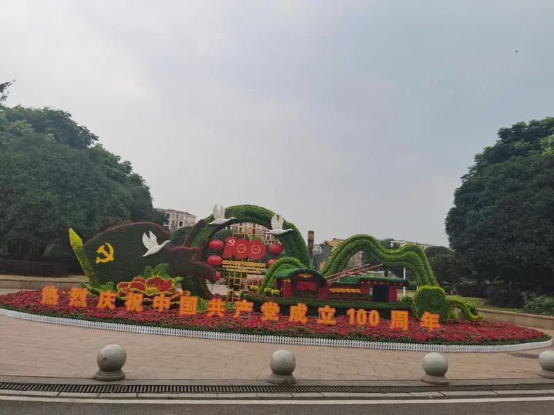 喜迎建党100周年雁城鲜花锦簇喜庆祥和