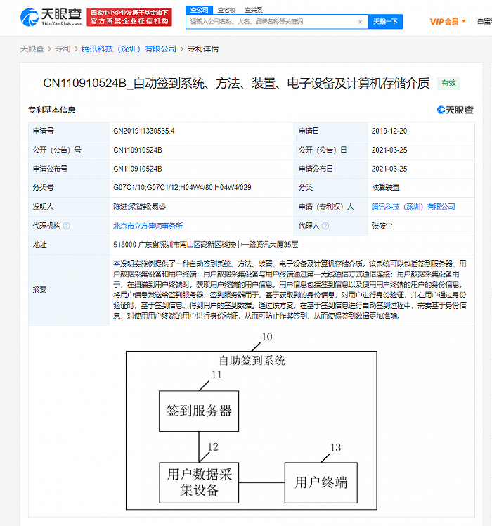 腾讯公开“自动签到”专利，可防止作弊签到